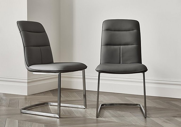 Cashmere Pair of Dining Chairs  Charcoal | Bed Sava