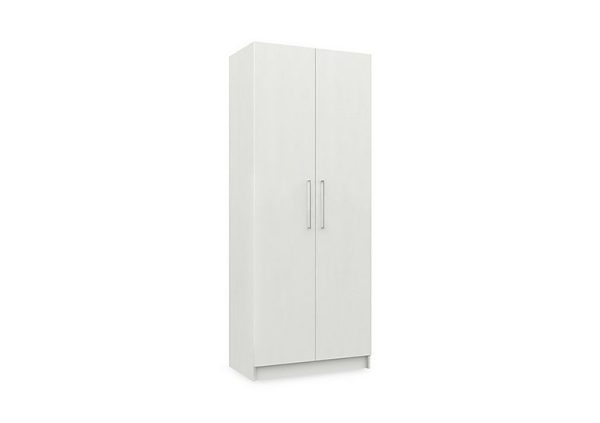 London Bedrooms  Castle 2 Door Hinged Tall Wardrobe  Frost | Bed Sava