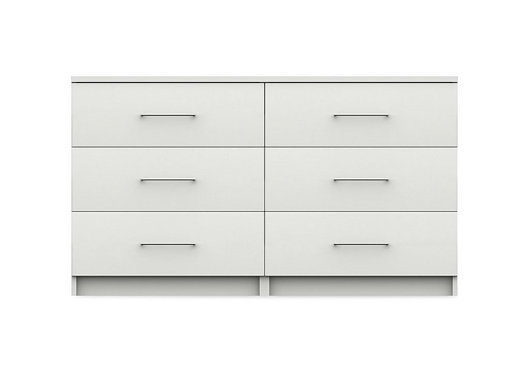 London Bedrooms - Castle 6 Drawer Chest - Frost