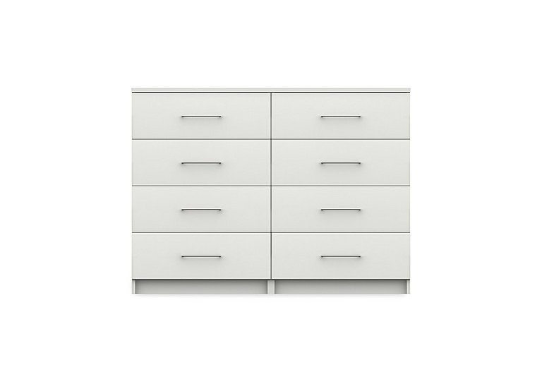 London Bedrooms - Castle 8 Drawer Chest - Frost