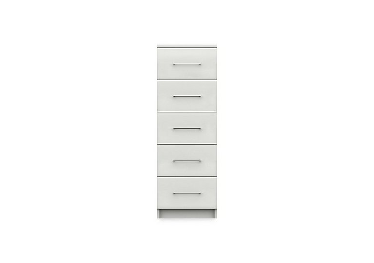 London Bedrooms - Castle 5 Drawer Tallboy - Frost