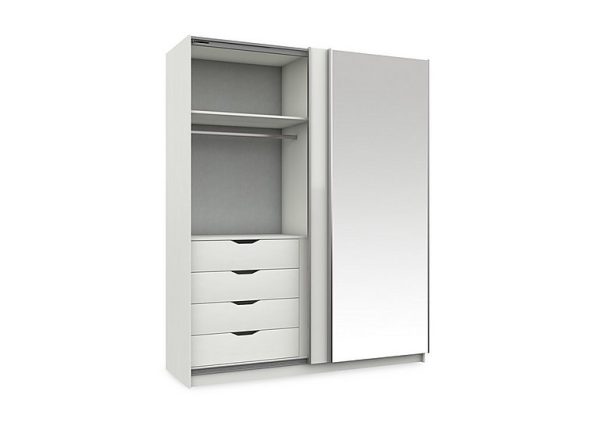 London Bedrooms  Castle 180cm 2 Door Sliding Wardrobe with 1 Mirror Door  Frost | Bed Sava