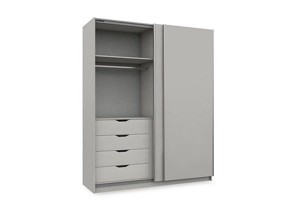 London Bedrooms  Castle 180cm 2 Door Sliding Wardrobe  Grey | Bed Sava