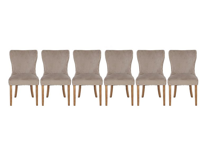 Chennai Set of 6 Luxe Dining Chairs - Taupe