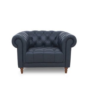 Columbus Leather Armchair with Wooden Feet | Bed Sava