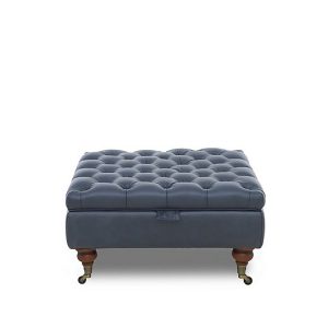 Columbus Leather Large Storage Footstool with Castors | Bed Sava