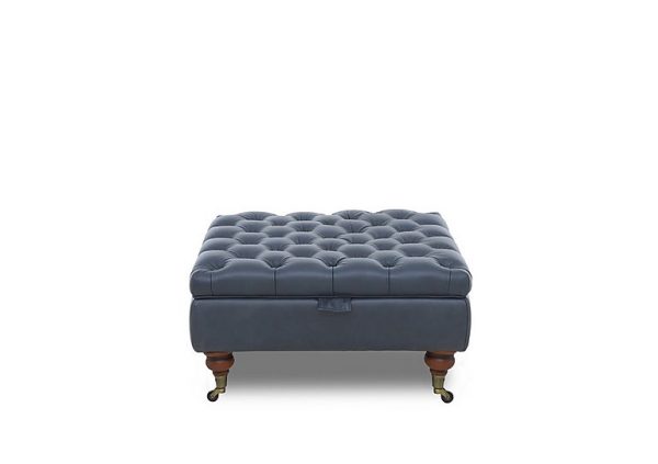 Columbus Leather Large Storage Footstool with Castors | Bed Sava