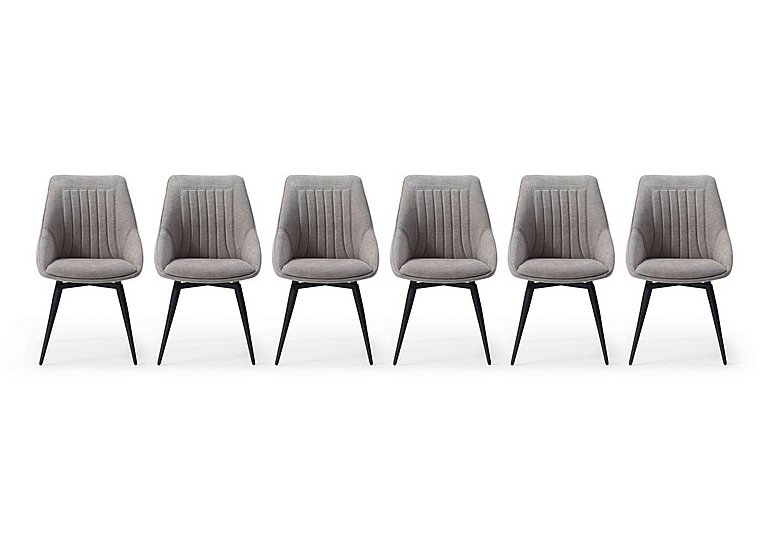 Crete Set of 6 Swivel Dining Chair - Taupe
