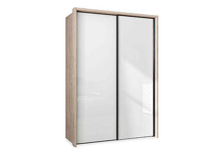 Wiemann - Dallas 160cm 2 Door Sliding Glass Wardrobe - Holm Oak and White