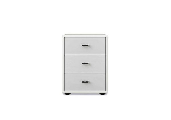 Wiemann  Dallas 40cm 3 Drawer Glass Bedside Cabinet | Bed Sava