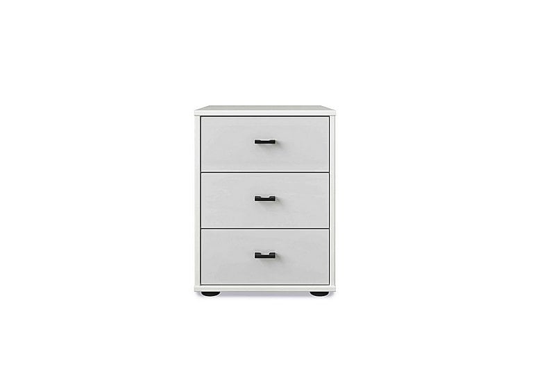 Wiemann - Dallas 40cm 3 Drawer Glass Bedside Cabinet