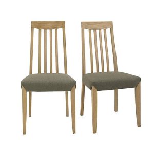 Duplex Pair of Tall Slatted back Dining Chairs  Black  Gold | Bed Sava