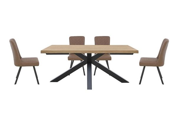 Earth Compact Dining Table with Star Base and 4 Chairs | Bed Sava
