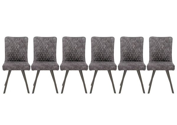 Earth Set of 6 Dining Chairs  Graphite | Bed Sava