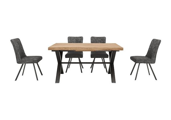Earth Small Straight Edge Dining Table and 4 Chairs  Graphite | Bed Sava
