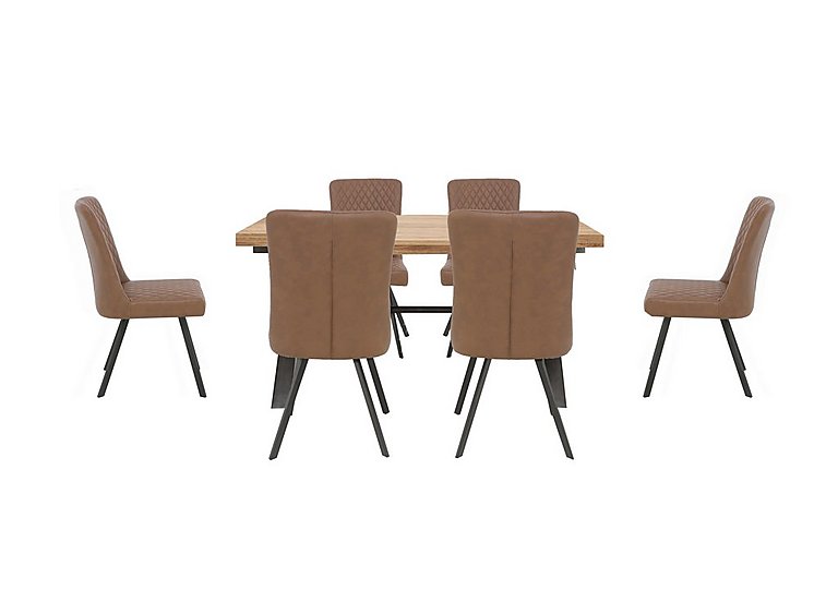 Earth Small Straight Edge Dining Table and 6 Chairs
