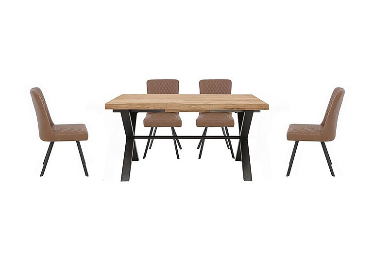 Earth Small Straight Edge Dining Table and 4 Chairs