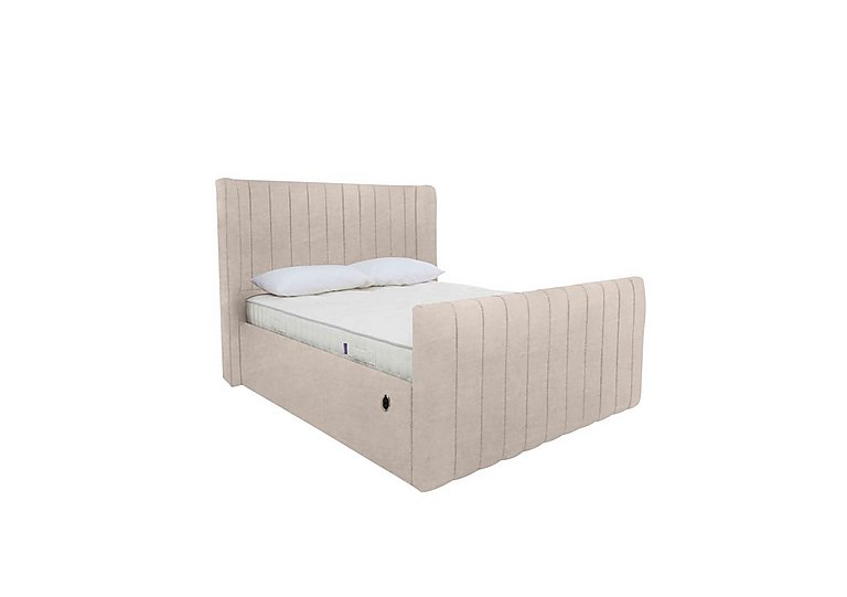 Eira High Foot End Electric Ottoman Bed Frame - Double - Savannah Almond