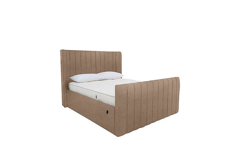 Eira High Foot End Electric Ottoman Bed Frame - Double - Savannah Mocha