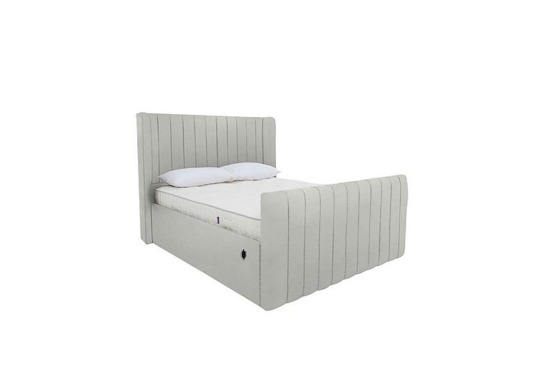 Eira High Foot End Electric Ottoman Bed Frame - Double - Velvet Silver