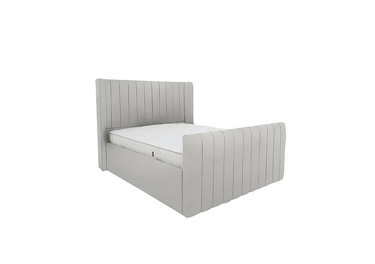 Eira High Foot End Bed Frame - Double - Velvet Silver