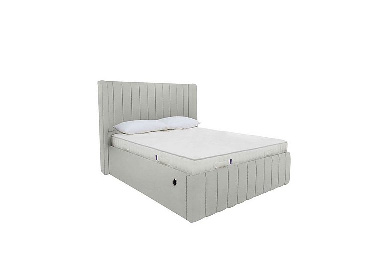 Eira Low Foot End Electric Ottoman Bed Frame - Double - Velvet Silver