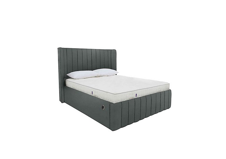 Eira Low Foot End Electric Ottoman Bed Frame - Double - Velvet Steel