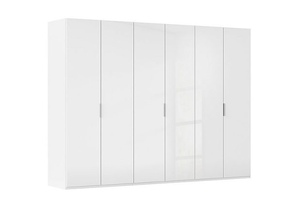 Rauch  Formes 6 Door Bifold Wardrobe with Glass Doors  WhiteWhite Front | Bed Sava
