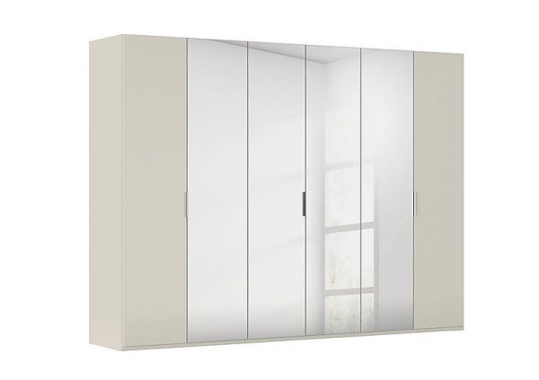 Rauch  Formes 6 Door Bifold Glass Wardrobe with 4 Mirror Doors | Bed Sava