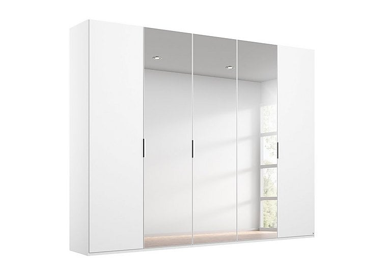 Rauch - Formes Decor 5 Door Hinged Wardrobe with 3 Mirrors - White