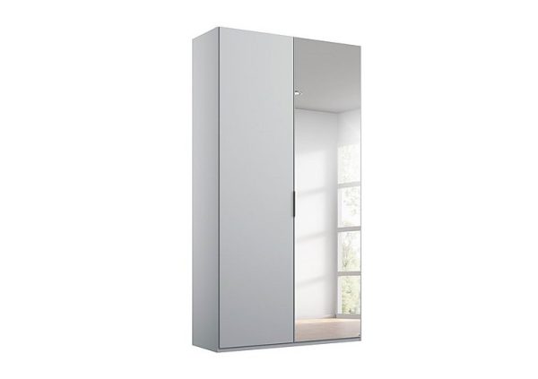 Rauch  Formes Decor 2 Door Hinged Wardrobe with 1 Mirror  Silk Grey | Bed Sava