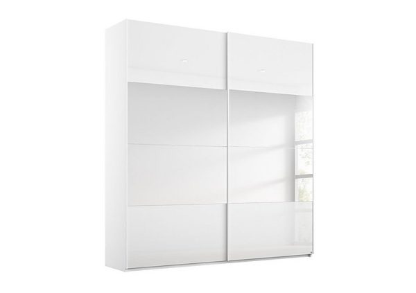 Rauch  Formes Glass 2 Door Sliding Wardrobe with Mirror  WhiteWhite Front | Bed Sava