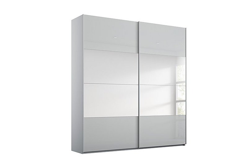 Rauch - Formes Glass 2 Door Sliding Wardrobe with Mirror - Silk Grey/Silk Grey Front