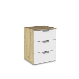 Rauch  Freja 3 Drawer Decor Bedside Cabinet  Alpine White | Bed Sava