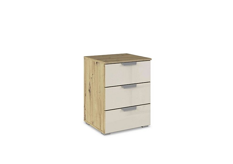Rauch - Freja 3 Drawer Glass Bedside Cabinet