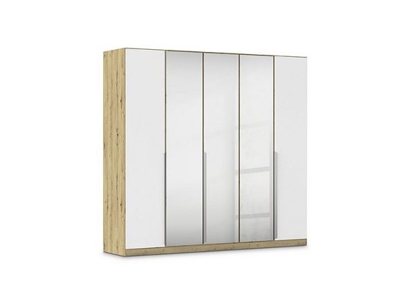 Rauch  Freja 226cm 5 Door Hinged Decor Wardrobe With Mirror Doors  Alpine White | Bed Sava