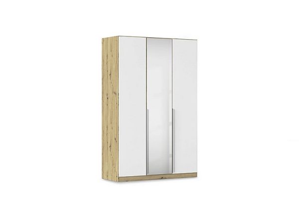 Rauch  Freja 136cm 3 Door Hinged Decor Wardrobe With Mirror Door  Alpine White | Bed Sava