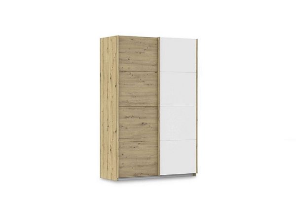 Rauch  Freja 136cm 2 Door Sliding Two Toned Wardrobe  Alpine White | Bed Sava
