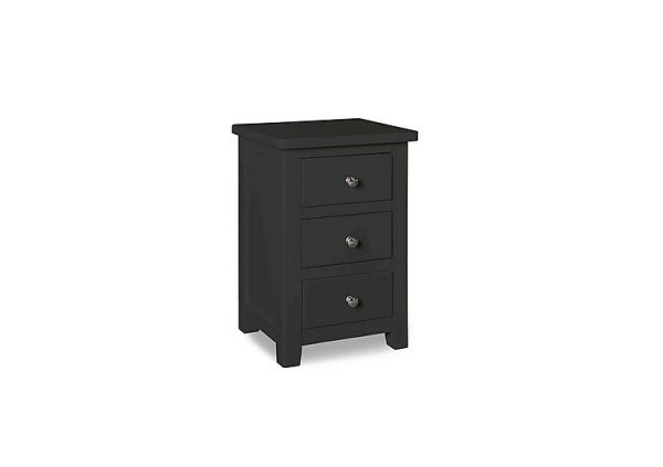 Grace 3 Drawer Bedside Cabinet  Charcoal | Bed Sava