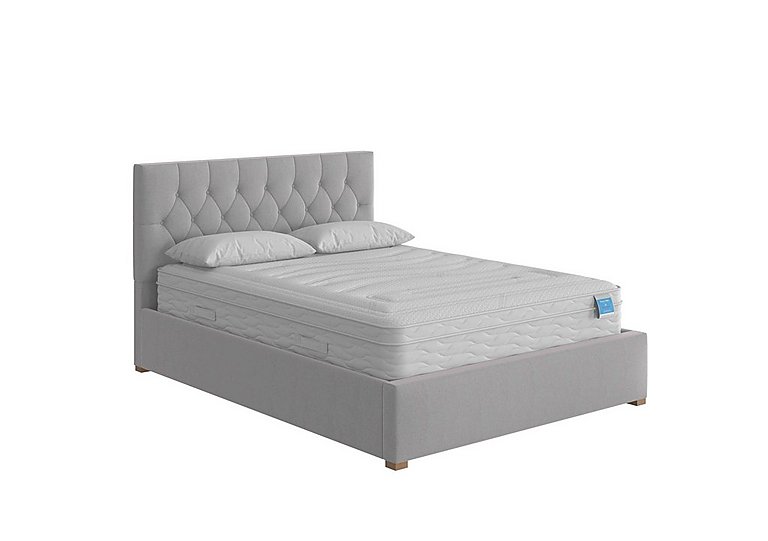 Henry Ottoman Bed Frame - King Size - Kimiyo Linen Silver