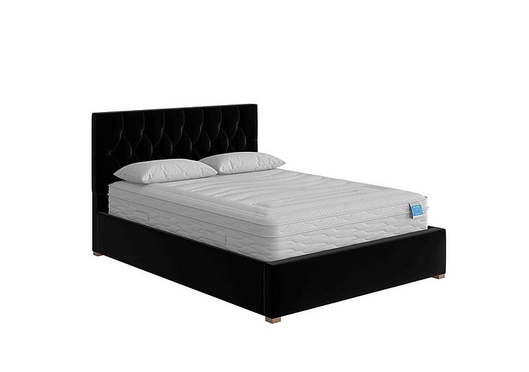 Henry Ottoman Bed Frame - King Size - Plush Velvet Ebony