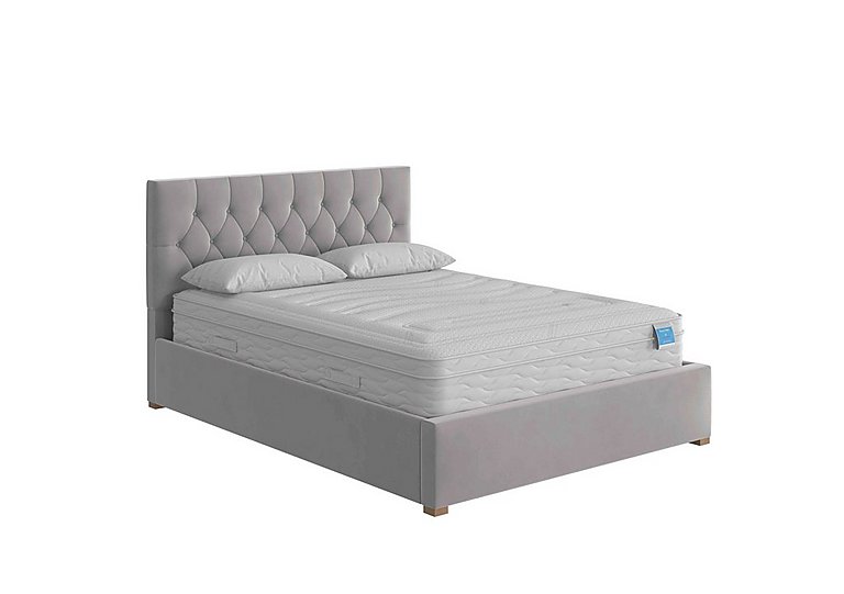 Henry Ottoman Bed Frame - Super King - Plush Velvet Light Silver
