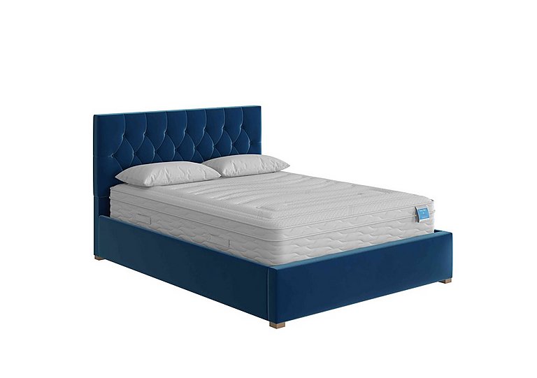 Henry Ottoman Bed Frame - King Size - Plush Velvet Navy