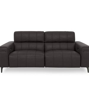 Homestage NC Leather 3 Seater Power Recliner Sofa with Power Headrests | Bed Sava