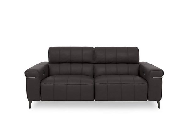 Homestage NC Leather 3 Seater Power Recliner Sofa with Power Headrests | Bed Sava