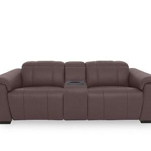 Inca NC Leather 3 Seater Power Recliner Sofa with Power Headrests and Fridge Console | Bed Sava