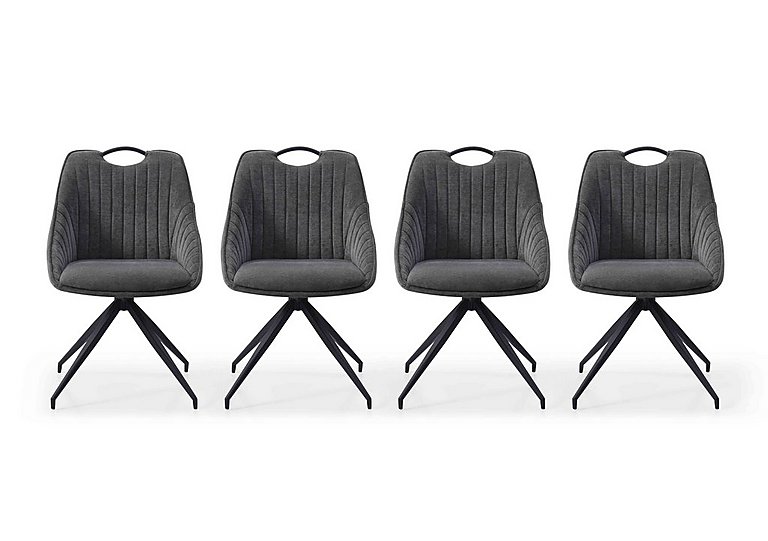 Jai Set of 4 Swivel Dining Chairs - Dark Grey