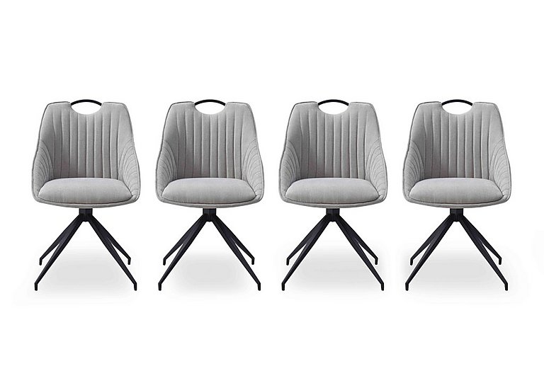 Jai Set of 4 Swivel Dining Chairs - Silver