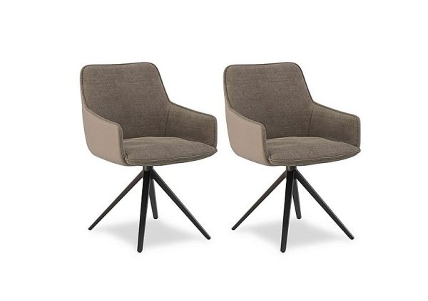 Jose Pair of Swivel Dining Arm Chairs | Bed Sava
