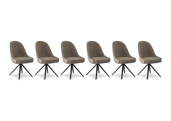 Jose Set of 6 Swivel Dining Chairs | Bed Sava